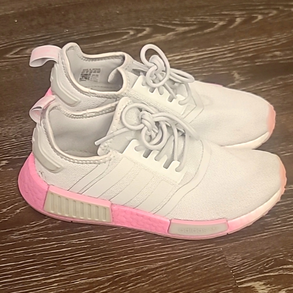 Size 6.5 women's cute gray and pink ADIDAS shoes